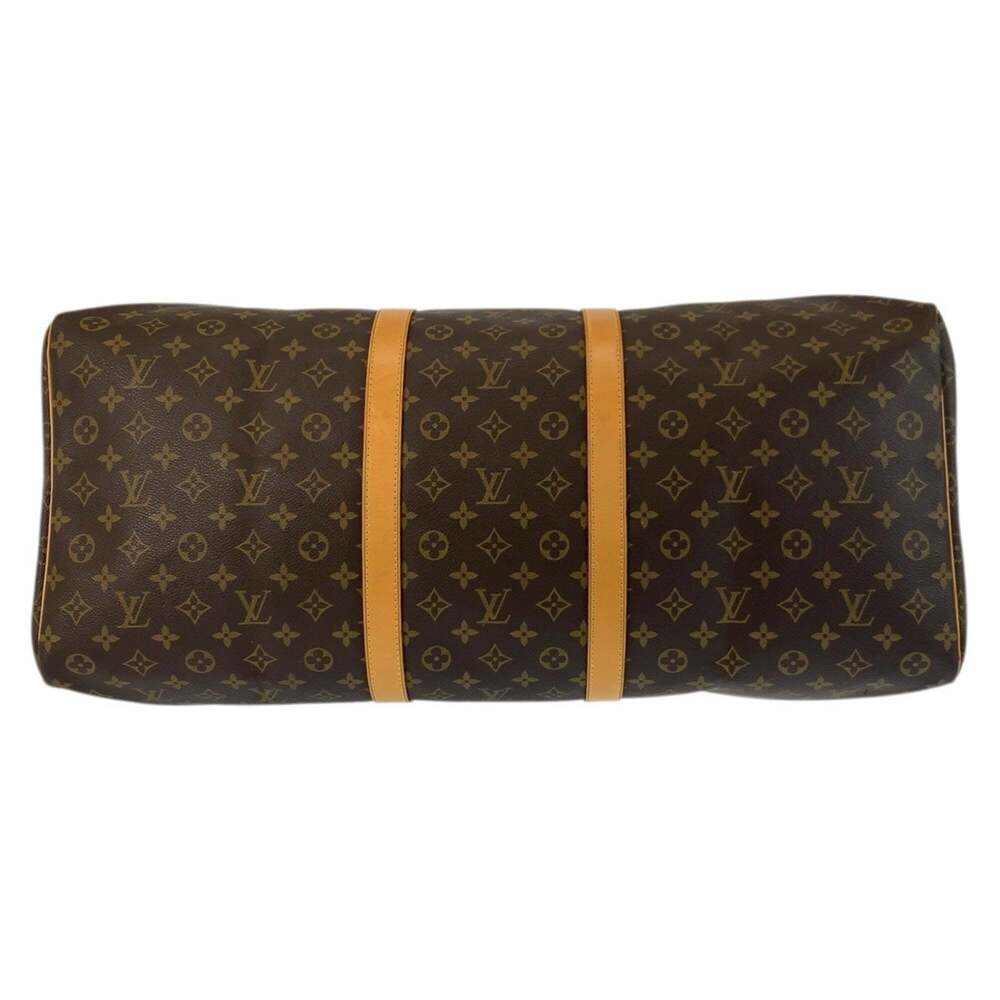 LOUIS VUITTON Authentic Brown Monogram Leather Keepall 60 Boston Bag - Picture 10 of 10